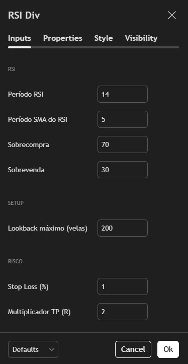tradingview inputs parâmetros pine script configuração