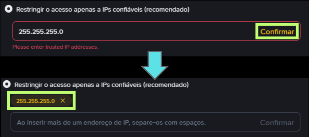 restricao ip API binance seguranca bot