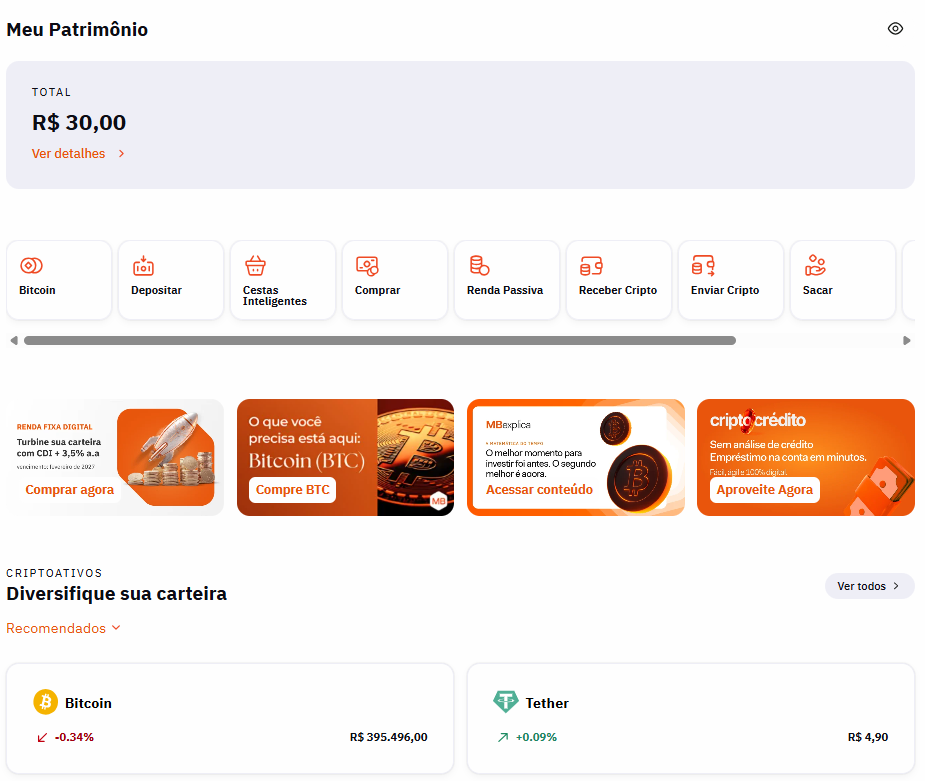 Plataforma do Mercado Bitcoin com order book e isenção de IR até R$35 mil por mês para brasileiros