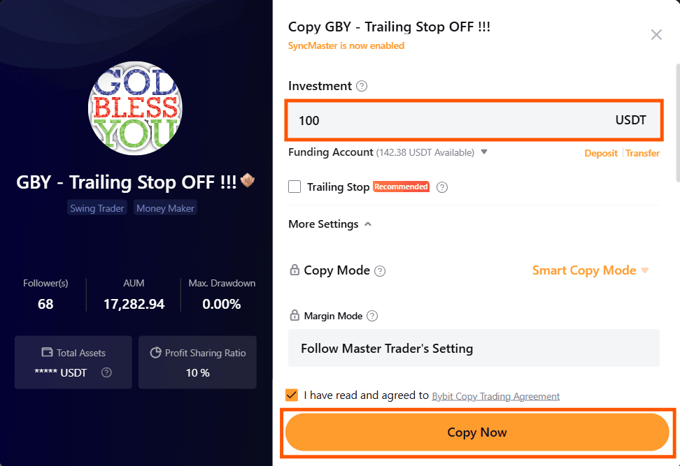 configurar copy trading bybit parametros capital
