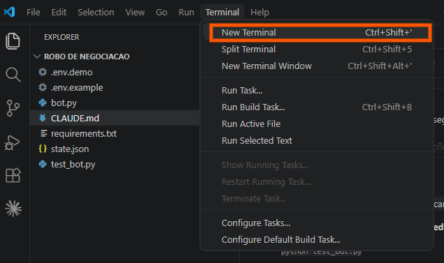 abrir terminal integrado VSCode