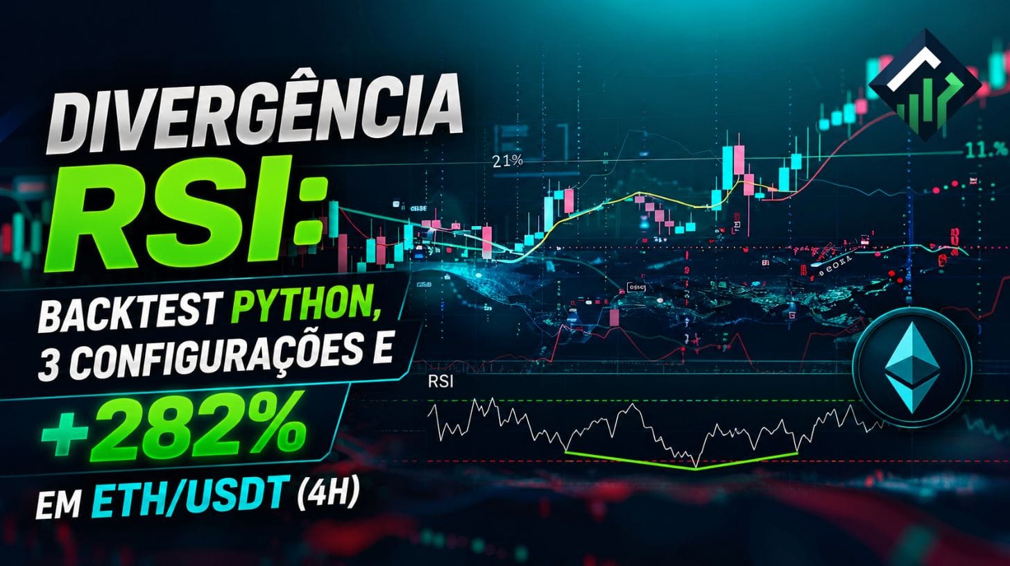 Divergência RSI: backtest Python, 3 configurações e +282% em ETH/USDT (4H)