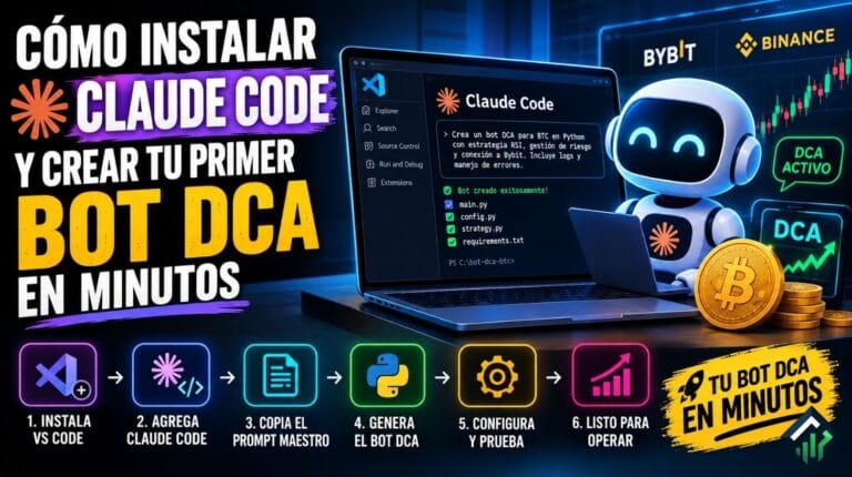 instalar claude code y crear bot dca en minutos