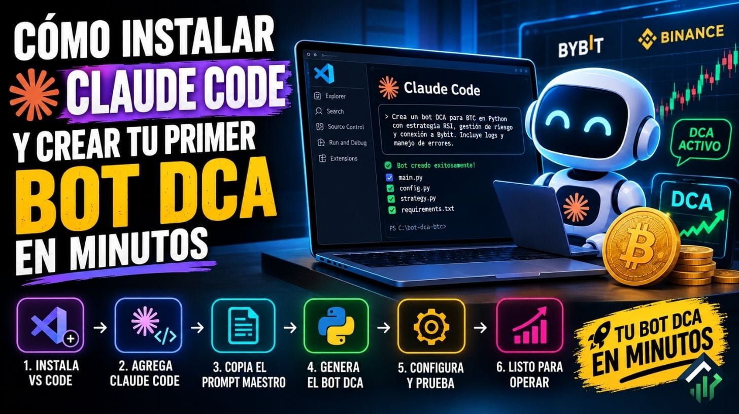 instalar claude code y crear bot dca en minutos