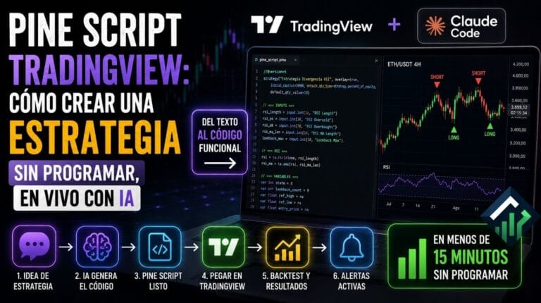 Pine Script TradingView: cómo crear una estrategia sin programar, en vivo con IA