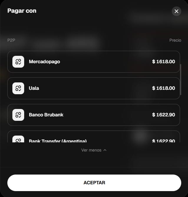 Depósito vía P2P en WEEX exchange con Mercado Pago